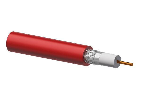 Procab RG06HF/1 LSZH coax cable 7 mm spool 100m-red 